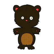 comic cartoon black bear cub N10