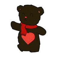 comic cartoon white teddy bear with love heart