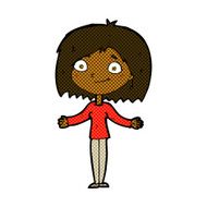 comic cartoon woman shrugging shoulders N96