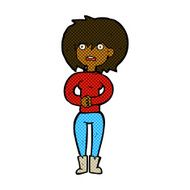 comic cartoon worried woman N15