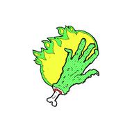 comic cartoon gross flaming zombie hand
