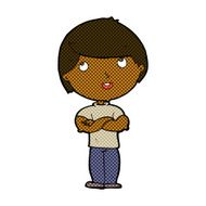 comic cartoon happy man with folded arm N2