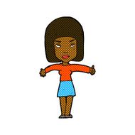 comic cartoon woman giving thumbs up symbol N13