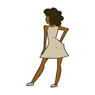 comic cartoon woman posing in dress N8