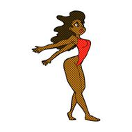 comic cartoon sexy woman in swimsuit N2