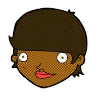 comic cartoon happy female face N35