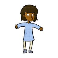 comic cartoon nervous woman N6