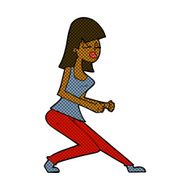 comic cartoon crazy dancing girl N2