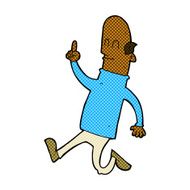 comic cartoon bald man with idea N4
