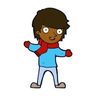comic cartoon boy in winter clothes N2