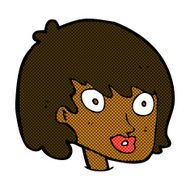 comic cartoon happy female face N36