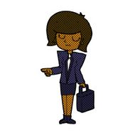 comic cartoon businesswoman pointing N2