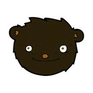 comic cartoon black bear head