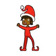 comic cartoon excited christmas elf N2
