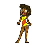 comic cartoon woman in swimming costume N2