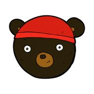 comic cartoon black bear face N6