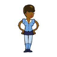 comic cartoon woman with hands on hips N42