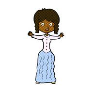 comic cartoon worried victorian woman N2