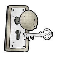 comic cartoon spooky old door knob