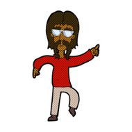 comic cartoon hippie man wearing glasses N2