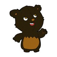 comic cartoon happy little teddy black bear