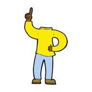 comic cartoon headless body with raised hand N2
