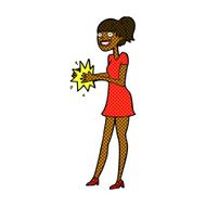 comic cartoon woman clapping hands N2