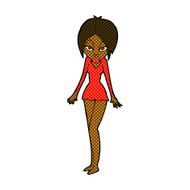 comic cartoon woman in short dress N2