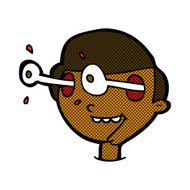 comic cartoon excited boy&#039;s face N2