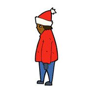 comic cartoon person in winter clothes N2