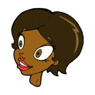 comic cartoon pretty female face N16