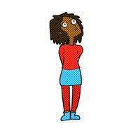 comic cartoon curious woman N11
