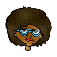 comic cartoon woman wearing spectacles N8