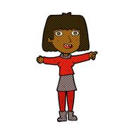 comic cartoon happy woman pointing N13