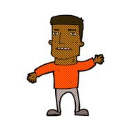 comic cartoon waving stressed man N2