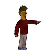 comic cartoon happy pointing man N3
