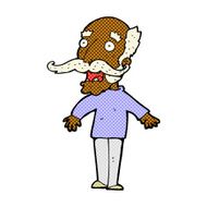 comic cartoon old man gasping in surprise N2