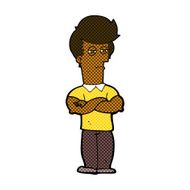 comic cartoon man with folded arms N4