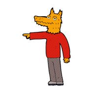 comic cartoon fox man pointing