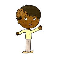 comic cartoon boy with growth on head N7