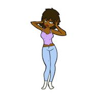 comic cartoon pretty woman N48