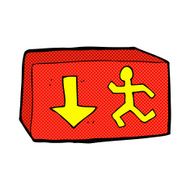 comic cartoon exit sign N4