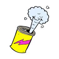 comic cartoon fizzing soda can N7