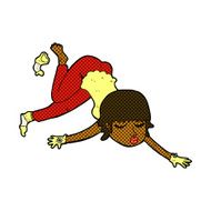 comic cartoon woman floating N2