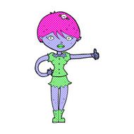 comic cartoon vampire girl giving thumbs up symbol N2