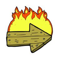 comic cartoon burning direction arrow