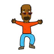 comic cartoon old man waving arms N2