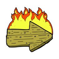 comic cartoon burning direction arrow N2