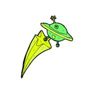 comic cartoon flying saucer N2
