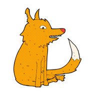 comic cartoon fox sitting
